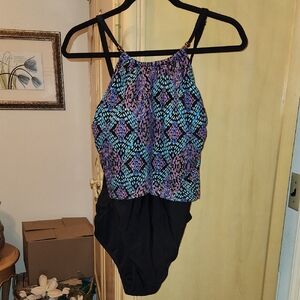 St. John's Bay Multicolor Patterned Swimsuit